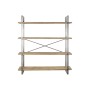 Scaffale DKD Home Decor Nero Naturale Marrone Metallo Abete Legno Riciclato 160 x 37 x 180 cm