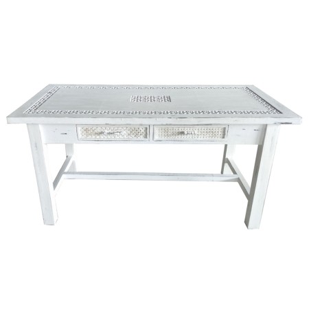 Tavolo da Pranzo DKD Home Decor Bianco Legno Ferro 160 x 80 x 80 cm