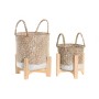 Set di Vasi DKD Home Decor 22 x 22 x 20 cm 22 x 22 x 35 cm Naturale Legno Boho