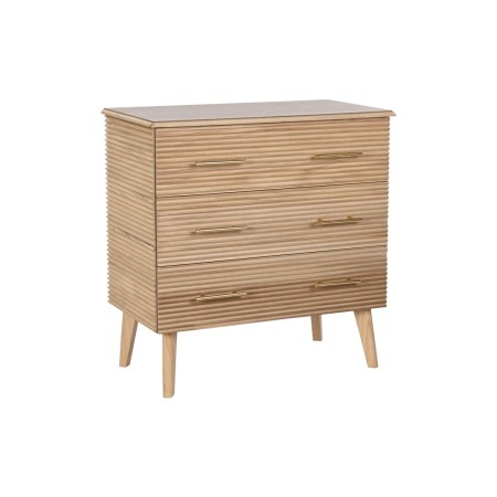 Cassettiera DKD Home Decor Dorato Marrone Chiaro Legno di paulownia Legno MDF Scandi 77 x 40 x 76 cm 75 x 40 x 76 cm