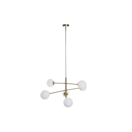 Lampadario DKD Home Decor 96 x 73 x 50 cm Cristallo Dorato Metallo Bianco 50 W