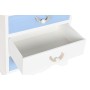 Comodino DKD Home Decor 50 x 35 x 58 cm Corda Bianco Blu cielo Blu Marino Legno MDF