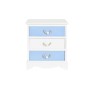 Comodino DKD Home Decor 50 x 35 x 58 cm Corda Bianco Blu cielo Blu Marino Legno MDF