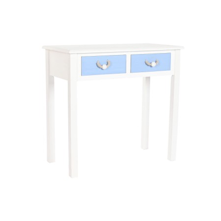 Ingresso DKD Home Decor Bianco Marrone Blu cielo Blu Marino Corda Legno MDF 80 x 40 x 75 cm (1 Unità)