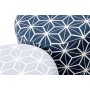 Poggiapiedi DKD Home Decor 31 x 31 x 33 cm Azzurro Blu cielo Pino Geometrico Mediterraneo (2 Unità)