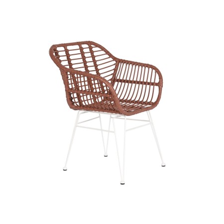 Sedia da giardino DKD Home Decor Bianco Terracotta Metallo rattan sintetico 57 x 62 x 81 cm