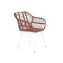 Sedia da giardino DKD Home Decor Bianco Terracotta Metallo rattan sintetico 57 x 62 x 81 cm