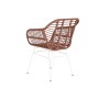 Sedia da giardino DKD Home Decor Bianco Terracotta Metallo rattan sintetico 57 x 62 x 81 cm