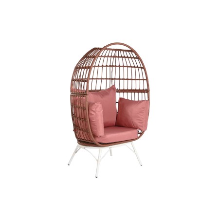 Poltrona da giardino DKD Home Decor 99 x 71 x 147 cm Metallo Terracotta rattan sintetico Bianco