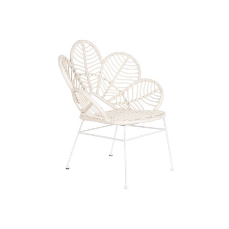 Sedia da giardino DKD Home Decor 76 x 67 x 86 cm Metallo rattan sintetico Bianco