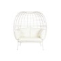 Poltrona da giardino DKD Home Decor 130 x 68 x 146 cm rattan sintetico Acciaio Bianco