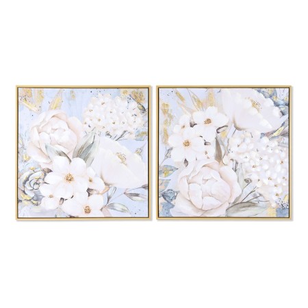 Quadro DKD Home Decor Fiori Romantico 60 x 3,5 x 60 cm (2 Unità)