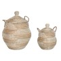 Set di Cestini DKD Home Decor Multicolore Naturale Erba di mare Tropicale 46 x 46 x 56 cm