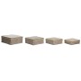 Set di Cestini DKD Home Decor Naturale Boho Consumato 30 x 30 x 12 cm (4 Pezzi)