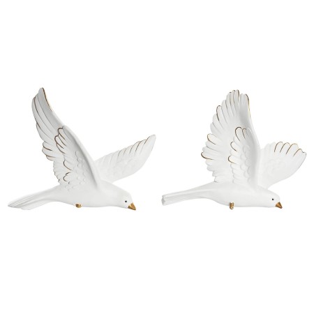 Statua Decorativa DKD Home Decor 28 x 4,5 x 23 cm Bianco Romantico (2 Unità)