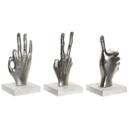 Statua Decorativa DKD Home Decor Argentato 10 x 10 x 20 cm (3 Unità)