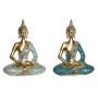 Statua Decorativa DKD Home Decor 24 x 11 x 31,2 cm Azzurro Dorato Buddha Turchese Orientale (2 Unità)