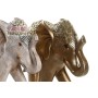 Statua Decorativa DKD Home Decor 24 x 8 x 19 cm Elefante Beige Dorato Coloniale (2 Unità)