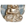 Statua Decorativa DKD Home Decor 12,4 x 5,6 x 17,7 cm Azzurro Buddha Turchese Orientale Decapaggio (2 Unità)