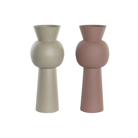 Vaso DKD Home Decor Beige Rosa Ferro 19 x 19 x 51,5 cm (2 Unità)