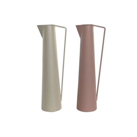 Vaso DKD Home Decor 15 x 11 x 45 cm Beige Rosa Ferro (2 Unità)