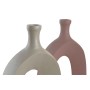 Vaso DKD Home Decor 21 x 7 x 48 cm Beige Rosa Alluminio (2 Unità)