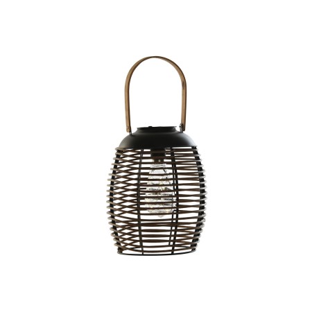 Lampada ad energia solare DKD Home Decor Marrone Nero Bambù Rattan 22 x 22 x 39 cm