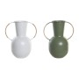 Vaso DKD Home Decor 20 x 13 x 24 cm Metallo Terracotta Bianco Verde (2 Unità)