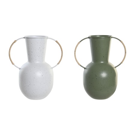 Vaso DKD Home Decor 20 x 13 x 24 cm Metallo Terracotta Bianco Verde (2 Unità)