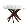 Tavolo da Pranzo DKD Home Decor Cristallo Marrone Trasparente Legno di noce 120 x 120 x 76 cm