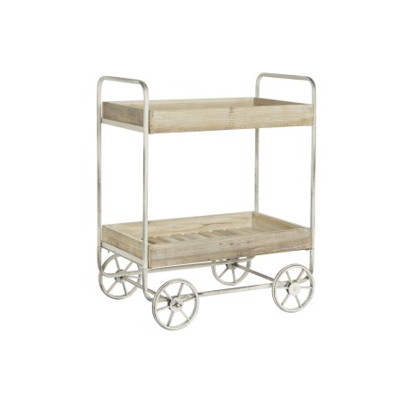 Carrello da Portata DKD Home Decor Bianco Naturale Metallo Abete Legno di abete 70 x 46 x 88 cm