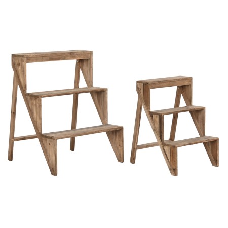 Scaffale DKD Home Decor Naturale Marrone scuro Alluminio Abete Legno Riciclato Impianto Cottage 50 x 55 x 63 cm