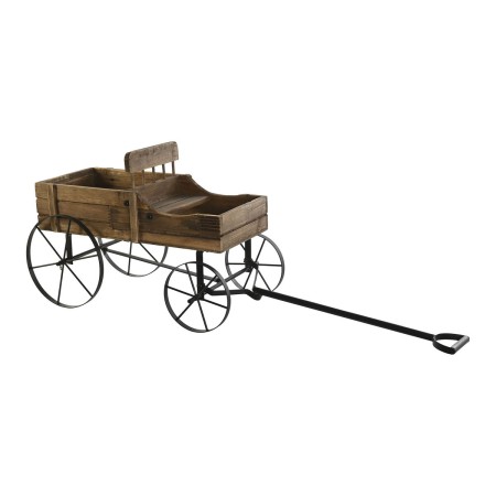 Carrello da Giardino DKD Home Decor 60 x 31 x 57 cm Abete Nero Metallo Marrone scuro Legno Riciclato Cottage