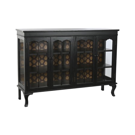 Credenza DKD Home Decor 142,5 x 40,5 x 101,5 cm Abete Cristallo Nero