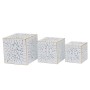 Set di vasi da fiori DKD Home Decor Fogli Dorato Metallo 15 x 15 x 15 cm Bianco Tropicale Foglia della pianta