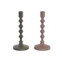 Candelabro DKD Home Decor 10,5 x 10,5 x 23,5 cm Rosa Alluminio Verde (2 Unità)