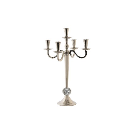 Candelabro DKD Home Decor Argentato Acrilico Alluminio Cromato 30 x 30 x 47 cm