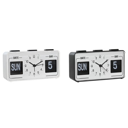 Orologio Sveglia DKD Home Decor 17 x 5 x 9 cm Nero Bianco PVC (2 Unità)