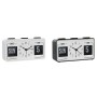 Orologio Sveglia DKD Home Decor 17 x 5 x 9 cm Nero Bianco PVC (2 Unità)