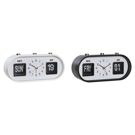 Orologio Sveglia DKD Home Decor 20 x 6 x 9,5 cm Nero Bianco PVC (2 Unità)