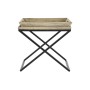 Tavolo aggiuntivo DKD Home Decor Nero Naturale Metallo Legno di mango 55 x 45 x 53 cm