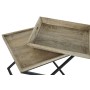 Tavolo aggiuntivo DKD Home Decor Nero Naturale Metallo Legno di mango 55 x 45 x 53 cm