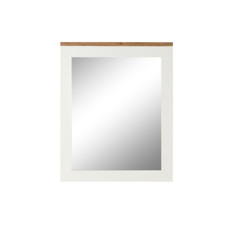 Specchio da parete DKD Home Decor Bianco Marrone Acacia Legno di mango Città 90 x 1,5 x 113 cm