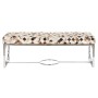 Panca DKD Home Decor Marrone Beige Argentato Cammello Acciaio 122 x 41 x 44 cm