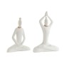 Statua Decorativa DKD Home Decor Bianco Naturale Orientale Yoga 25 x 8 x 36 cm (2 Unità)