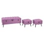 Panca DKD Home Decor 8424001565399 Metallo Poliestere Fucsia Legno MDF (120 x 42 x 53 cm)