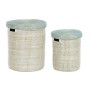 Set di Cestini DKD Home Decor Azzurro Bianco Naturale Erba di mare 44 x 44 x 51 cm