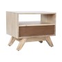 Comodino DKD Home Decor Bianco Naturale Legno di mango 55 x 35 x 45 cm