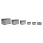 Set di Cestini DKD Home Decor Bianco Grigio Bambù Legno MDF 51 x 35 x 33 cm