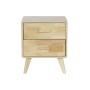 Comodino DKD Home Decor Naturale Caucciù Legno di paulownia Legno MDF 40 x 30 x 48 cm